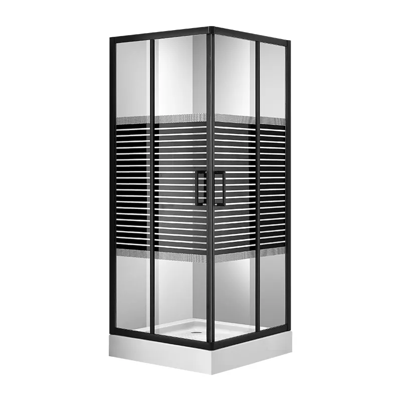 LA FONZA SHOWER ENCLOSURE ATHENA SLS1124-2482 MATTE BLACK ALUMINUM, ACRYLIC SHOWER ENCLOSURE SQUARE